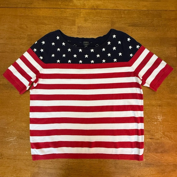 Talbots Sweaters - Talbots Red White Blue Patriotic Pima Cotton Sweater XL